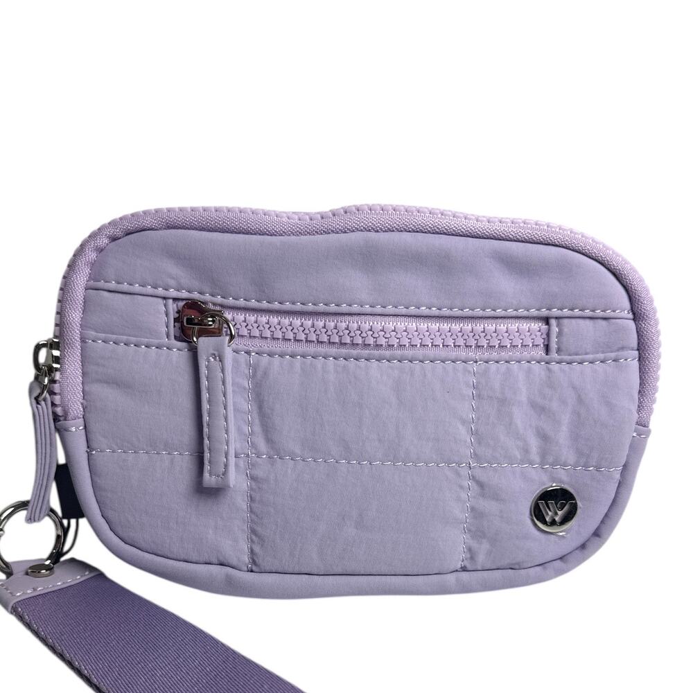 Pastel Purple Quilted Wristlet Wallet Compact Organizer Bag light lilac NEW